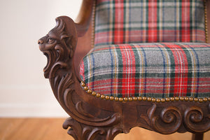 Plaid Griffin Head Chair