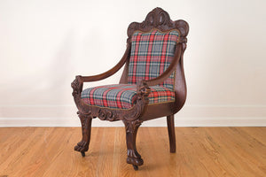 Plaid Griffin Head Chair
