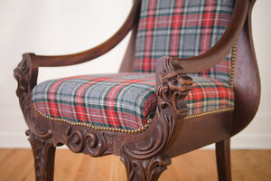 Plaid Griffin Head Chair