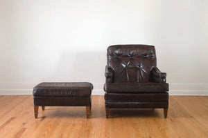 Leather Club Chair & Ottoman