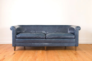 Navy Leather Chesterfield
