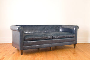 Navy Leather Chesterfield