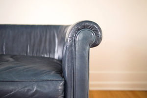 Navy Leather Chesterfield
