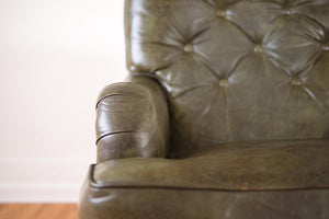 Green Leather Club Chair