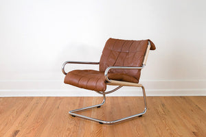 MCM Leather & Chrome Chair