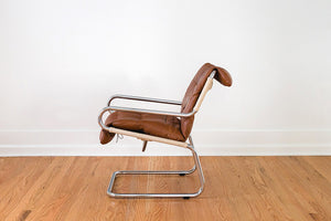 MCM Leather & Chrome Chair