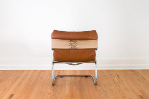 MCM Leather & Chrome Chair