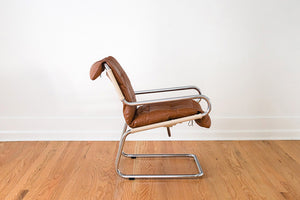 MCM Leather & Chrome Chair