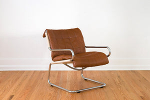 MCM Leather & Chrome Chair