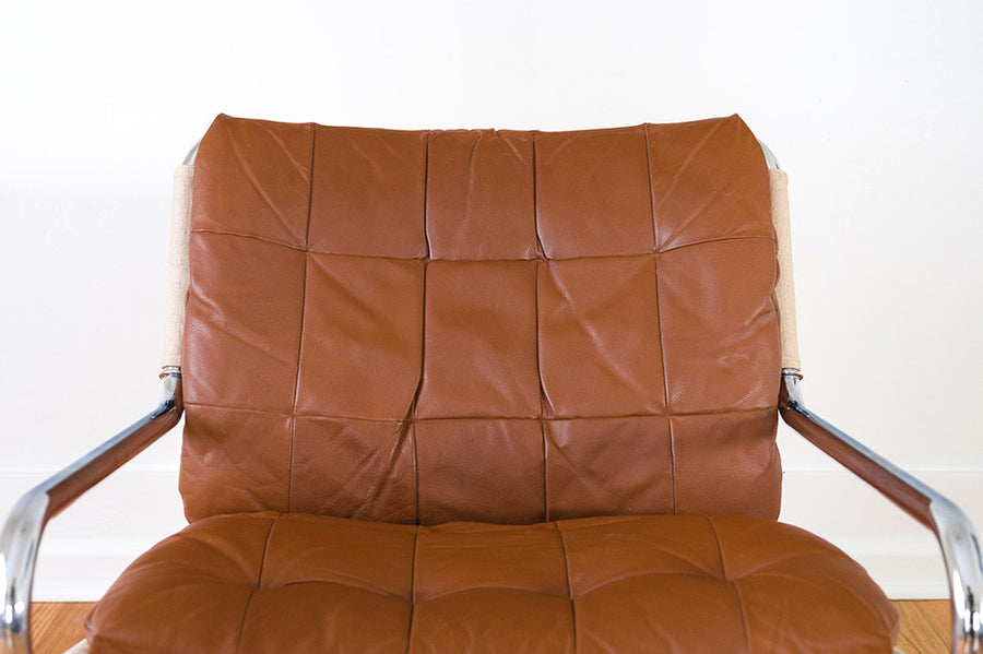 MCM Leather & Chrome Chair