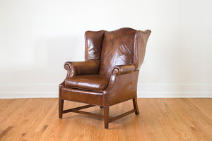 Distressed Leather Wingback