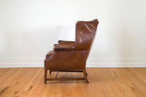 Distressed Leather Wingback