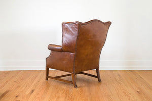 Distressed Leather Wingback