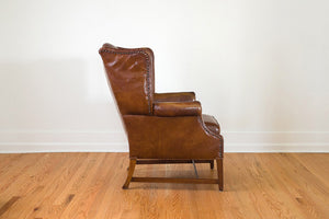 Distressed Leather Wingback