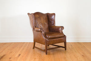 Distressed Leather Wingback