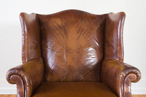 Distressed Leather Wingback