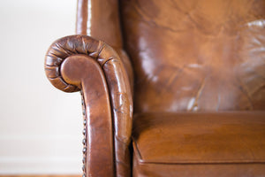 Distressed Leather Wingback