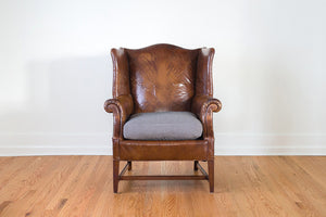 Distressed Leather Wingback