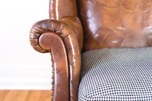 Distressed Leather Wingback