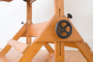 Large Oak Draftsman's Table