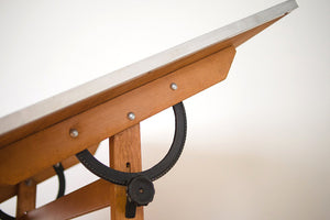 Large Oak Draftsman's Table