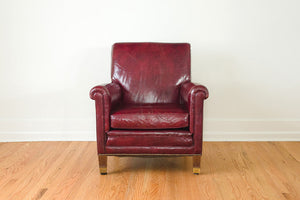 Burgundy Leather Club Chair