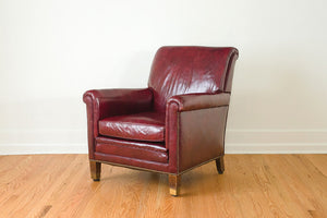 Burgundy Leather Club Chair