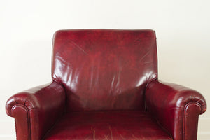 Burgundy Leather Club Chair