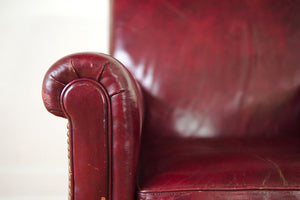 Burgundy Leather Club Chair