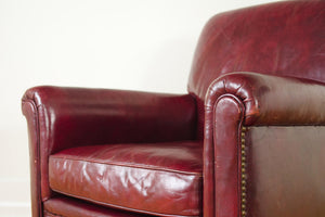 Burgundy Leather Club Chair