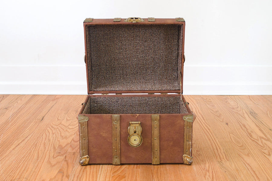 Leather Chest Side Table