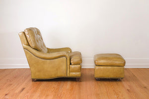 Mustard Leather Chair & Ottoman