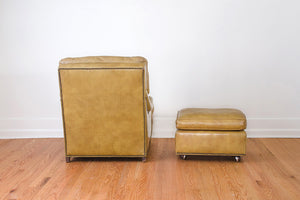Mustard Leather Chair & Ottoman