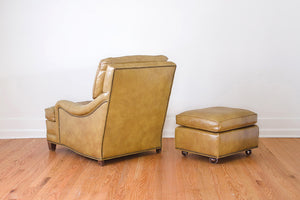 Mustard Leather Chair & Ottoman