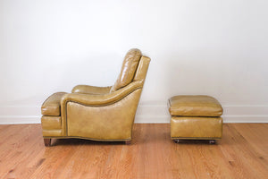 Mustard Leather Chair & Ottoman