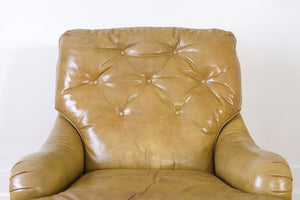 Mustard Leather Chair & Ottoman