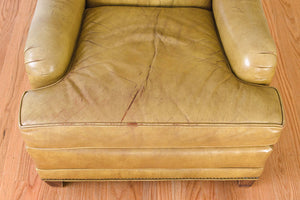Mustard Leather Chair & Ottoman