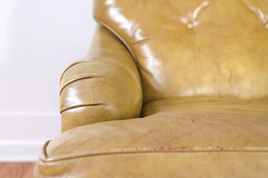 Mustard Leather Chair & Ottoman