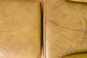 Mustard Leather Chair & Ottoman