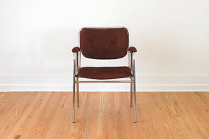 MCM Suede & Chrome Chair