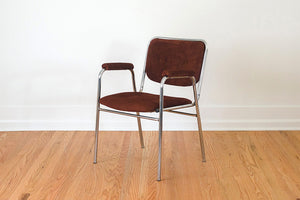 MCM Suede & Chrome Chair