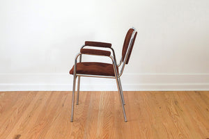 MCM Suede & Chrome Chair