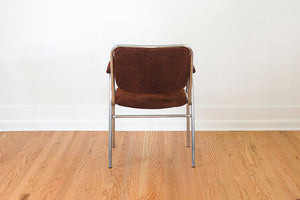 MCM Suede & Chrome Chair