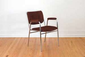 MCM Suede & Chrome Chair