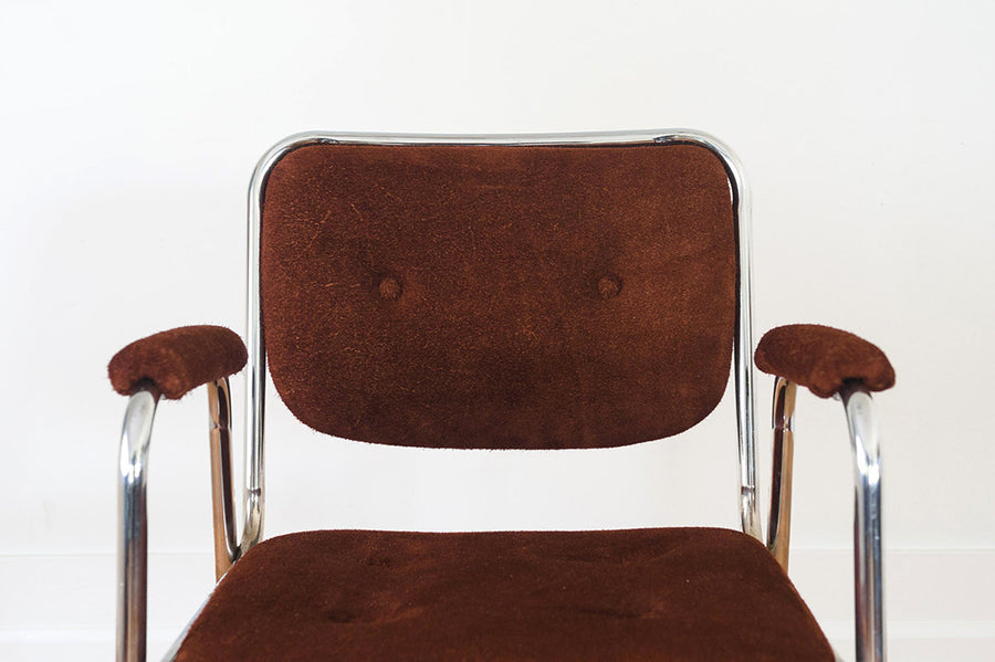 MCM Suede & Chrome Chair