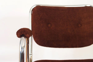 MCM Suede & Chrome Chair