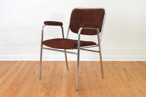 MCM Suede & Chrome Chair